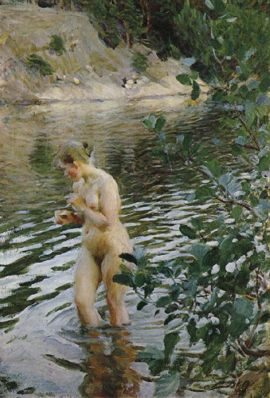 Anders Zorn huttrande flicka oil painting image